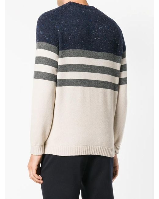 Brunello Cucinelli Blue Striped Jumper for men
