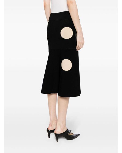 Stella McCartney Black Polka-dot Mid-rise Skirt