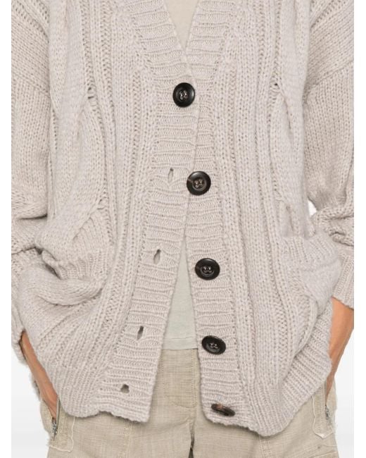 Roberto Collina White Cable-Knit Cardigan