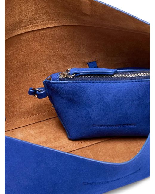 Christopher Esber Blue Gondola Schultertasche aus Wildleder