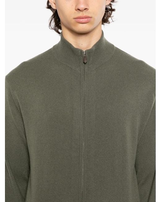 N.Peal Cashmere Green Knightsbridge Cardigan for men