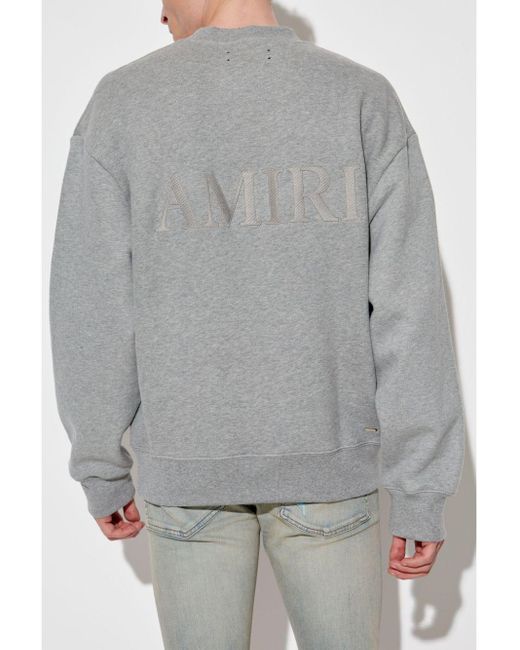 Amiri Gray Embroidered-Logo Sweatshirt for men