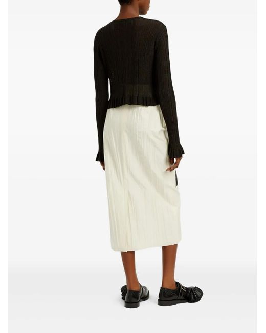 Erdem ラッフルディテール クロップド カーディガン Black