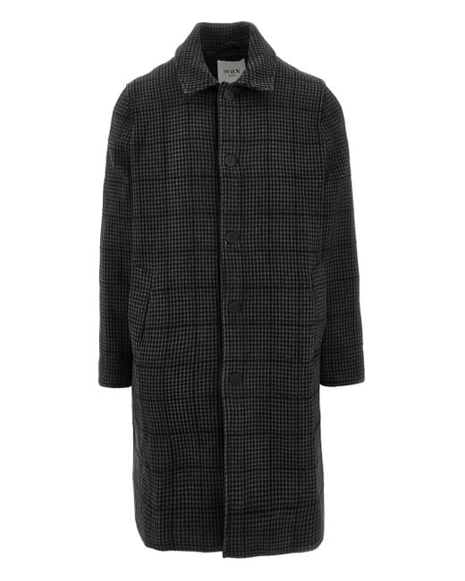Wax London Black Stan Checked Coat for men
