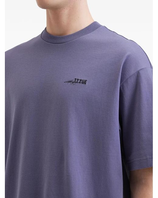 Izzue Purple Logo-Print T-Shirt for men