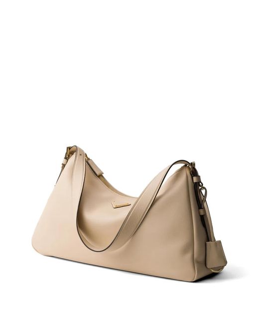 Prada Natural Large Aimée Shoulder Bag