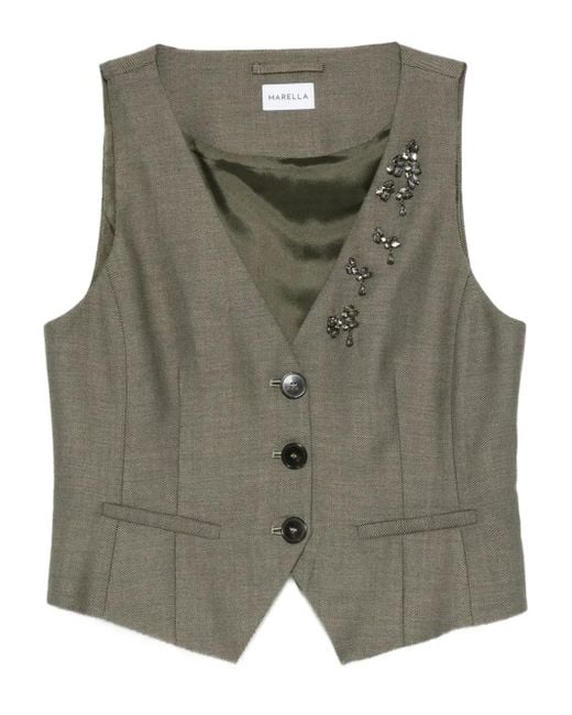 Gilet Con Decorazione di Marella in Green