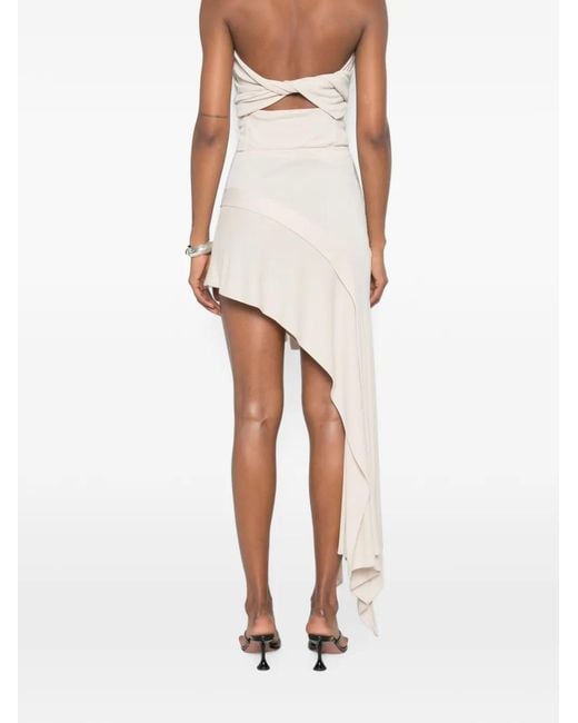 Francesco Murano White Asymmetric Draped Skirt