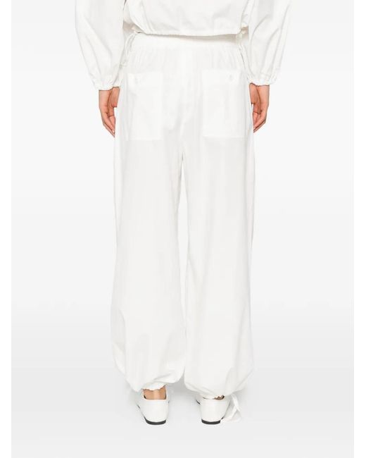 Weekend by Maxmara White Drawstring Wide-Leg Trousers