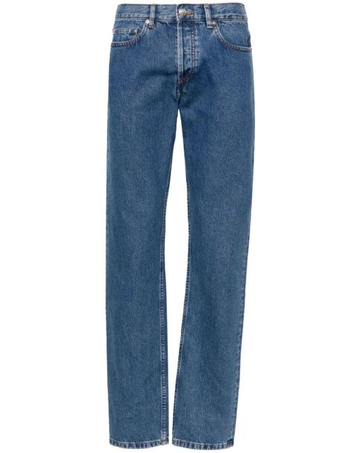 A.P.C. Blue New Standard Mid-rise Straight-leg Jeans for men