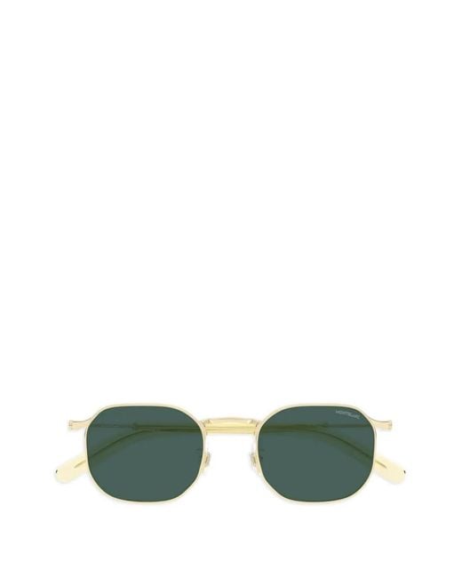 Montblanc Green Geometric-Frame Sunglasses for men