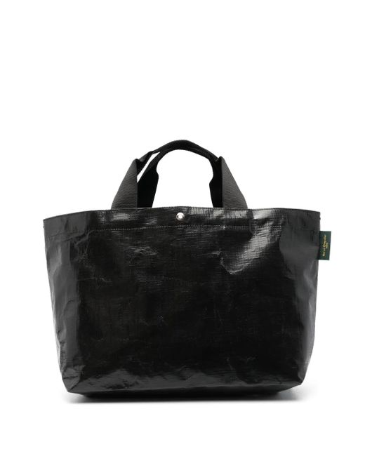 Herve Chapelier ロゴパッチ ハンドバッグ Black