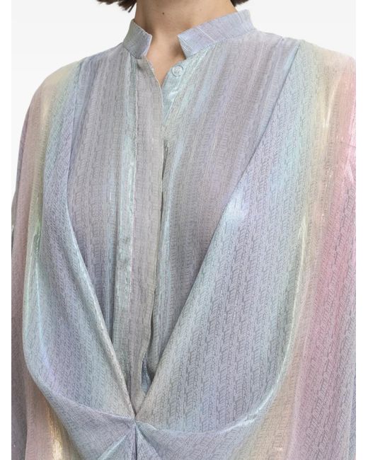 Gemy Maalouf White Draped Loose-Cut Kaftan
