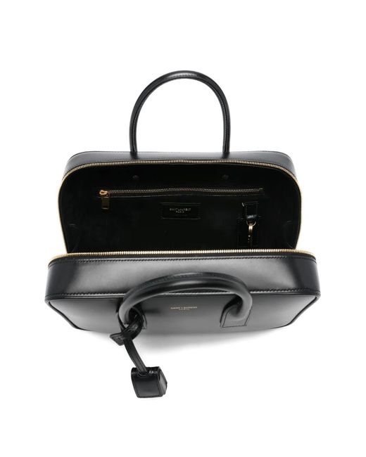 Saint Laurent Black Leather Tote Bag