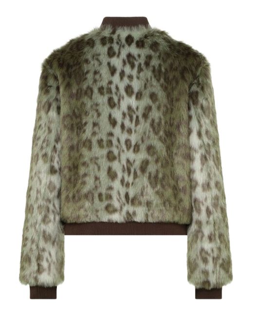 Unreal Fur Green Foliage Animal-Print Jacket