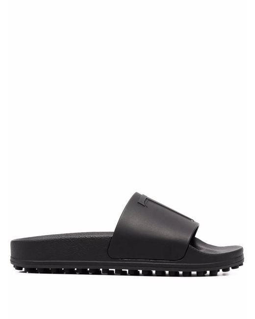 Tod's Black Logo-Embossed Slides