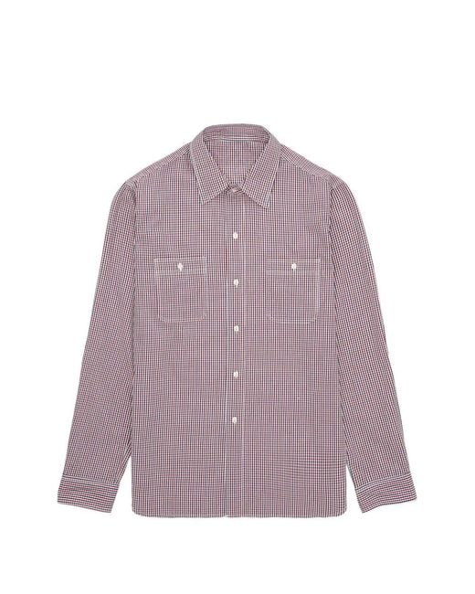 Fortela Purple Work Plaid Patch-Pocket Shirt for men