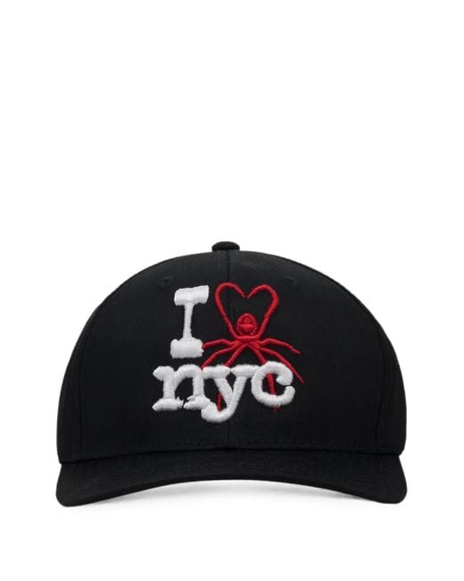 Sp5der Black I Sp5 Nyc Baseball Cap for men