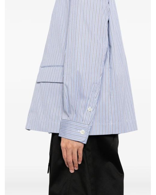 Sacai Purple Striped Poplin Shirt Jacket for men