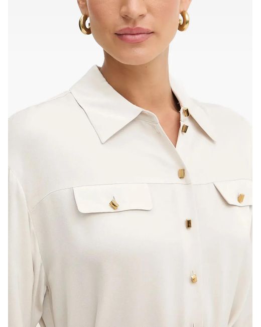 MARCIANO BY GUESS White Belted-Pocket Shirt