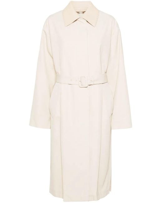 Fendi White Trenchcoat Aus Gabardine