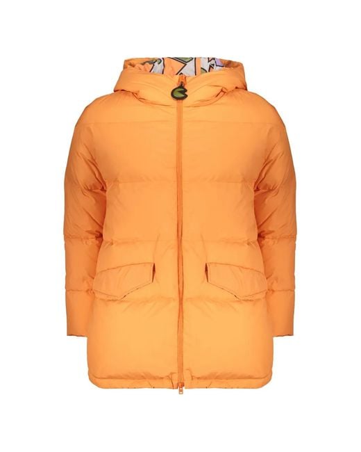 Herno Orange Hooded Padded Jacket