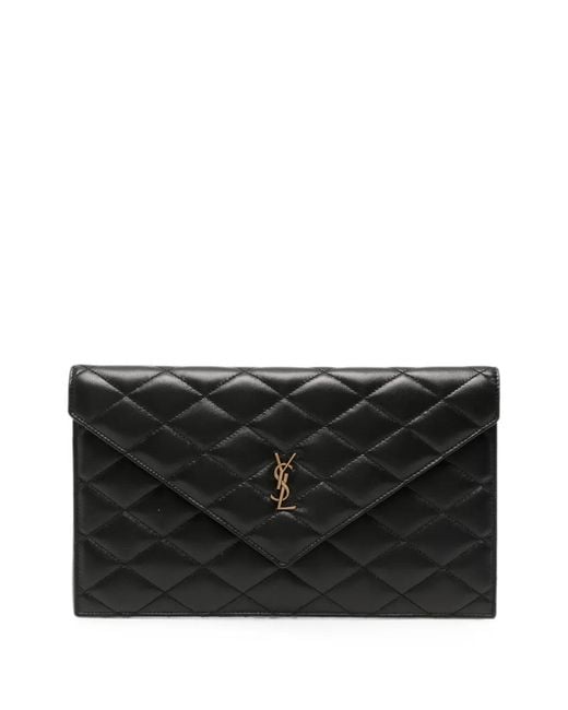 Saint Laurent Black Quilted Clutch Bag