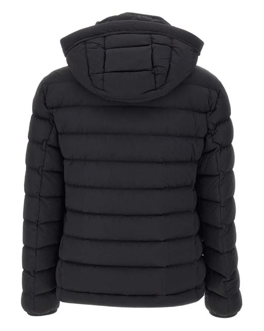 Peuterey Black Hooded Quilted Down Jacket for men