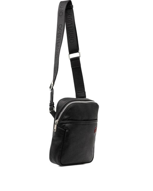 Liu Jo Zip Logo Messenger Bag in Black for Men Lyst UK