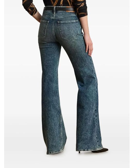 Ralph Lauren Blue High-Waist Flared Jeans