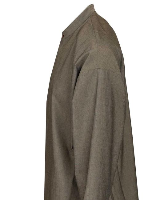Fear Of God Gray Mandarin-Collar Shirt for men