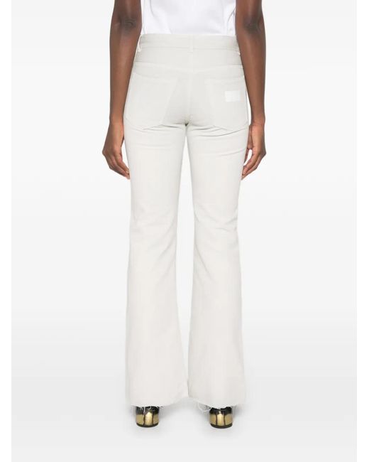 MM6 by Maison Margiela White Raw-Cut Flared Jeans