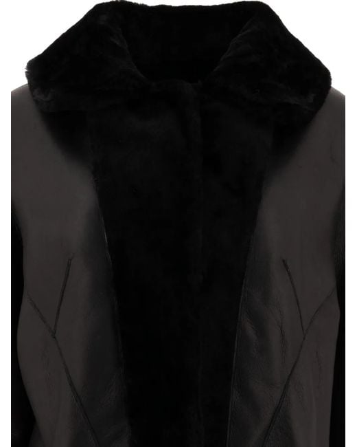 B&W Black Button-Fastening Coat