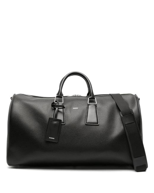 Sandro Black Metallic-Logo Luggage Bag for men