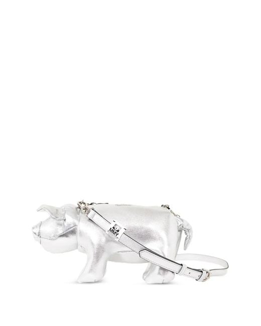 Maison Mihara Yasuhiro White Dolls Pig Shoulder Bag