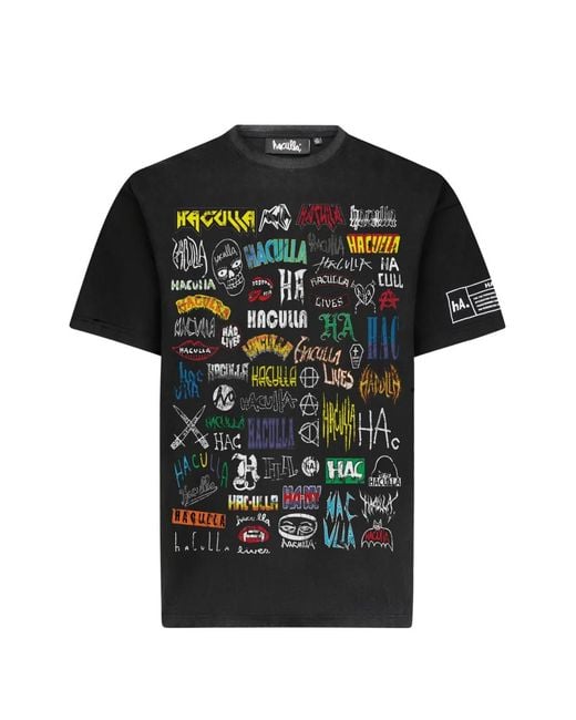 Haculla Black Logo-Print T-Shirt for men