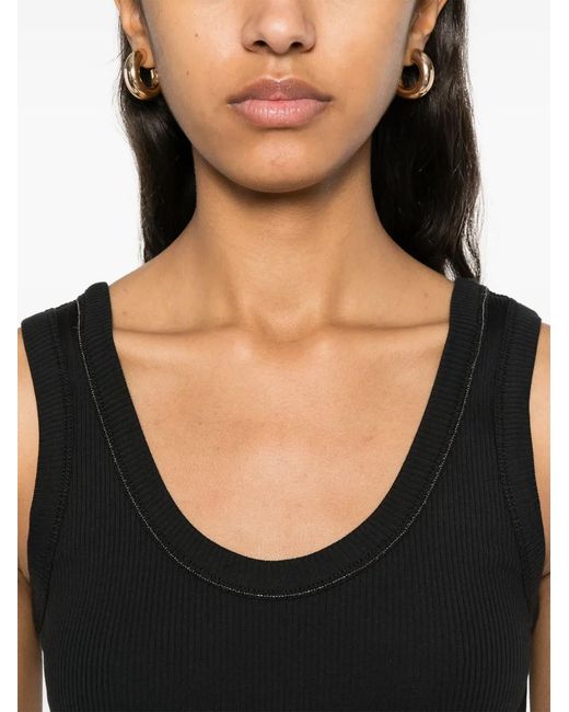 Brunello Cucinelli Geribbelde Tanktop in het Black