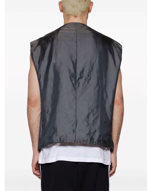 Martine Rose Gray Deconstructed Logo-patch Waistcoat for men