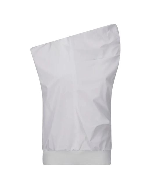 Sacai Gray Poplin Pullover Top