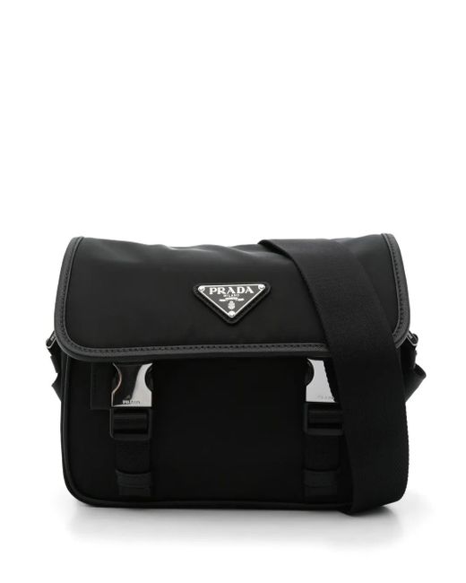 Prada Black Re-Nylon And Saffiano Leather Shoulder Bag for men