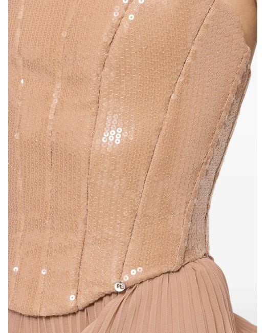 Nissa Natural Sequined Corset Top