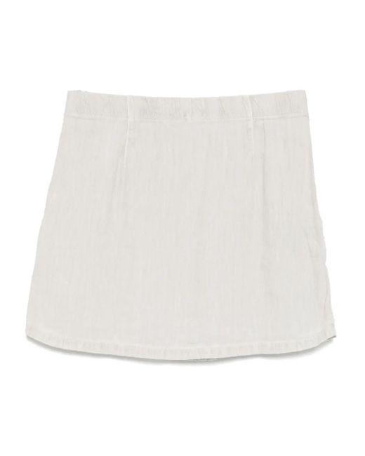 James Perse White Linen Blend Utility Skirt