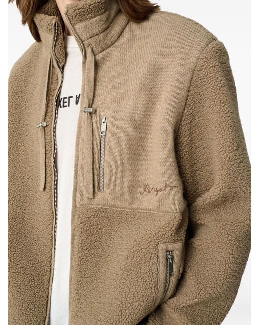 Axel Arigato Brown Embroidered-Logo Jacket for men