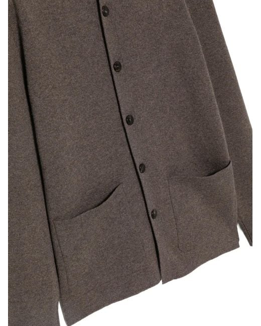 Agnona Brown Cardigan Boutonné À Col Polo for men
