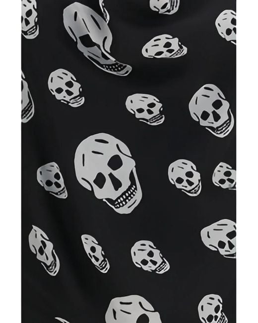 McQueen White Skull-Print Halterneck Blouse