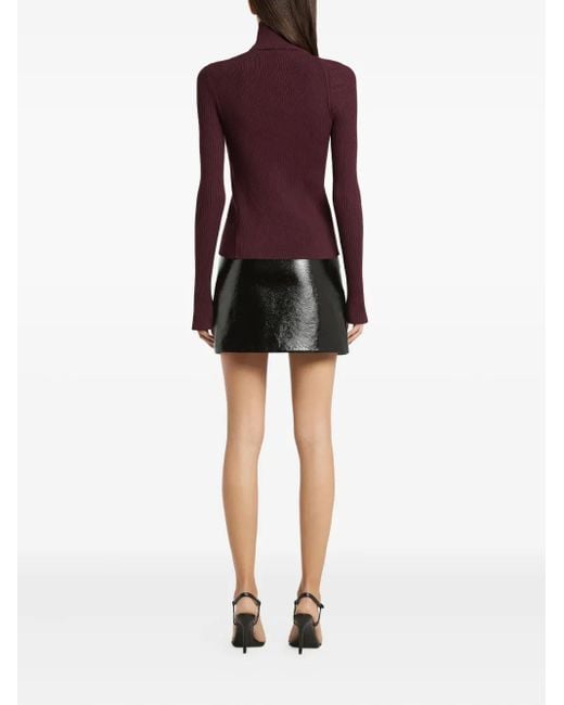 Jersey con cuello alto Courreges de color Purple