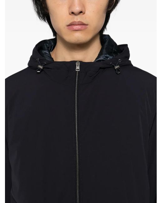 Herno Blue Hooded Lightweight Coat for men