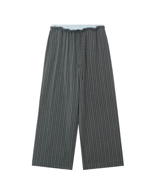 B+ AB Gray Pinstripe Wide-Leg Trousers