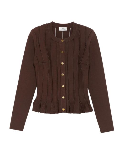 Elisabetta Franchi プリーツ カーディガン Brown
