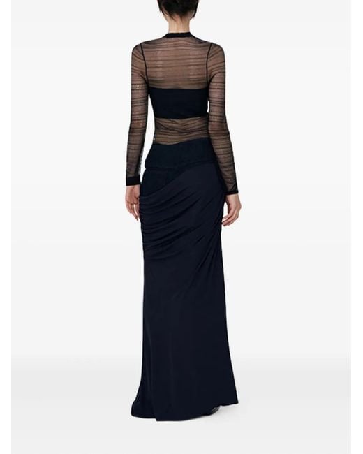 Christopher Esber Blue Sheer-Paneled Draped Top